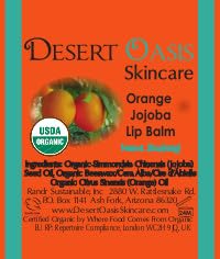 USDA Organic Orange Lip Balm 2 Pack - Over 70% Pure Organic Jojoba Oil, Organic Beeswax, Citrus Scent, Soothes and Softens Dry, Cracked, and Sensitive Lips, Natural Orange Scent No Taste 15 oz/4.6 g-VivaGrace Women