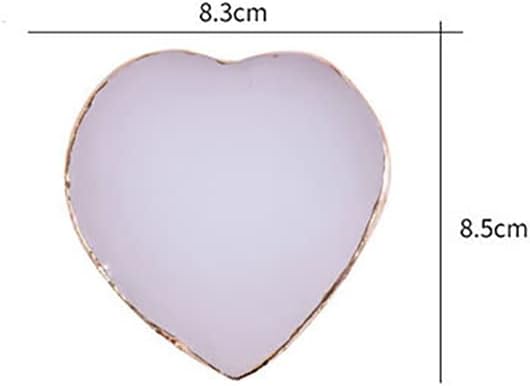 Heart Shape Resin Palette Nail Art Painting Palette Nail Design Palette Gold Edge Nail Holder Makeup Display Board Manicure Tool Pink-VivaGrace Women