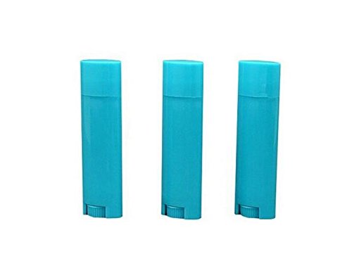 4.5g 0.15oz Empty Refillable Plastic DIY Lipstick Lip Balm Lip Gloss Tubes Holder Containers Oval Deodorant Crayon Tube Pipe Bottle Case (50pcs, Blue)-VivaGrace Women