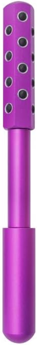 24-Stone Facial Roller - Cooling Face & Neck Massager Tool for Skin Rejuvenation | 360° Contouring with Germanium Stones & Aircraft Aluminum | Portable 7.6" Beauty Roller - Purple-VivaGrace Women