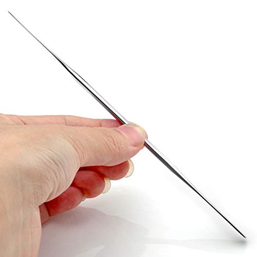 5Pcs Makeup Spatula tool metal Set Professional Beauty Stainless Steel Cosmetics Mixer Long Metal Spatula Depotting Mixing Tool (#1)-VivaGrace Women