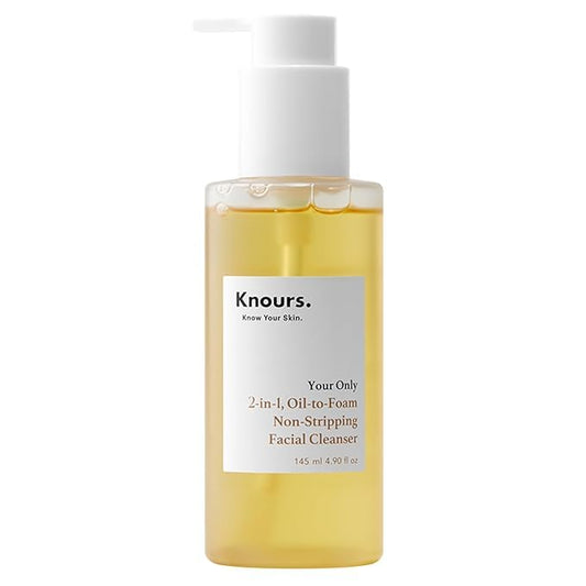 Knours. 2-in-1 Oil-to-Foam Non-Stripping Facial Cleanser, Honey & Plant Based Oils Makeup Remover Non Drying Clean Beauty (145ml 4.97 fl. oz.)-VivaGrace Women
