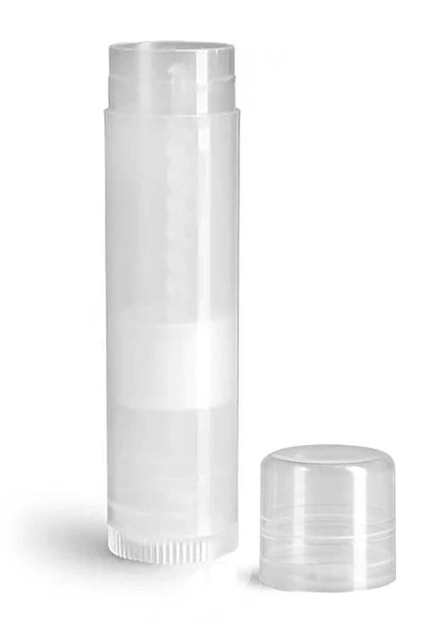 144 Natural Plastic Empty Lip Balm Tubes with Natural Friction Fit Caps by SKS Bottle & Packaging, 0.15 oz tubes - Bulk Lip Balm Containers for DIY Lip Care, Lip Balm Making, and Lip Balm Crafting-VivaGrace Women