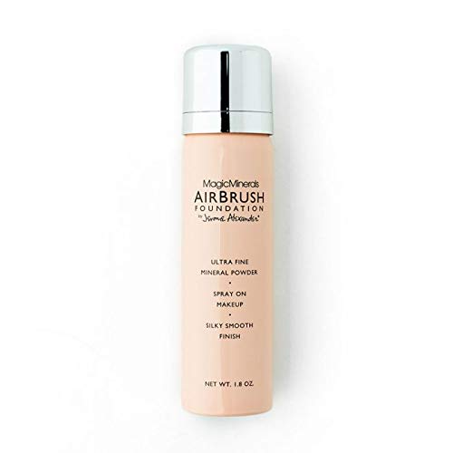Jerome Alexander MagicMinerals AirBrush Foundation, Spray Makeup with Skincare Active Ingredients, Ultra-Light, Buildable, Full Coverage Formula (Light Medium)-VivaGrace Women