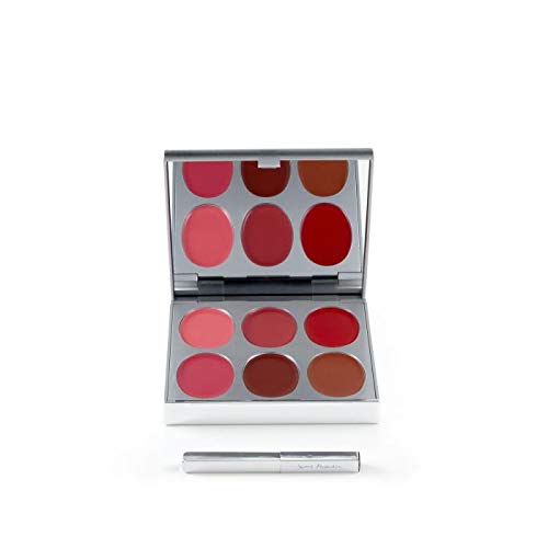 Jerome Alexander New Again Lipstick Palette & Retractable Brush, 6 Hot-Poured, Buildable & Blendable Smooth Matte Shades (Sexy Lips)-VivaGrace Women