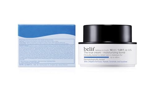 belif Moisturizing Bomb – Daily Ceramide Moisturizer with Peptide & Squalane, 48hr Hydration & Anti-Aging Cream, Milky & Lightweight, Restores Skin Barrier, Korean Skincare, 3.3 fl oz (100ml)-VivaGrace Women