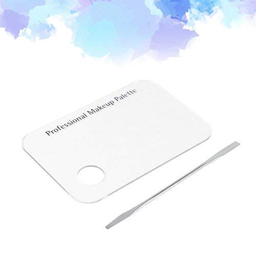 Makeup Palette with Spatula, Rotekt Clear Acrylic Makeup Nail Art Cosmetic Mixing Palette & Stainless Spatula Tool Applicators Set,Nail Holder Display Cosmetic Makeup Palette Tray Accessories-VivaGrace Women