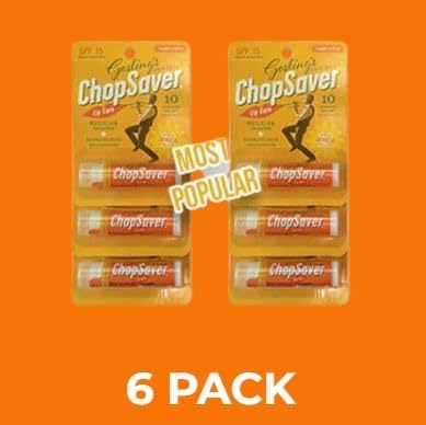Goslings Original ChopSaver SPF 15 Lip Care, All Natural Lip Balm with SPF, Chapstick for Musicians and More, Effective Relief for Dry, Cracked Lips and Skin, Made in USA, 0.15 Oz (Pack of 6)-VivaGrace Women