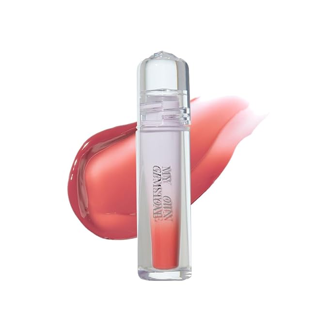 ETUDE Over Glowy Lip Stain Tint #16 Opal Wish | Non-Sticky Vegan Lip Tint | Moisturized & Long-lasting Lip Gloss | Daily Tint for Dry Lips, Korean Makeup-VivaGrace Women