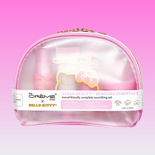 THE CRÈME SHOP X HELLO KITTY SKINCARE ESSENTIALS - KLEAN BEAUTY™ 4PC TRAVEL BAG SET-VivaGrace Women