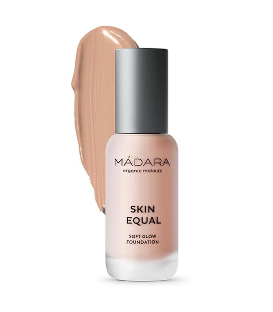 MÁDARA Organic Skincare | Skin Equal Soft Glow Foundation SPF15 ROSE IVORY 30-30ml, Mineral foundation with hyaluronic acid, Buildable medium coverage, Dewy foundation, Vegan, COSMOS certified-VivaGrace Women