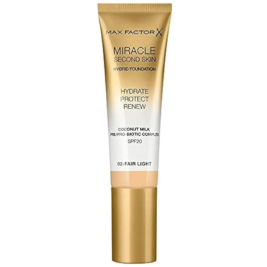 Max Factor Miracle Second Skin Hydrating Foundation, Fair-Light - 30 ml-VivaGrace Women
