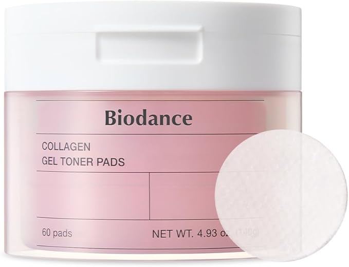 Biodance Collagen Gel Toner Pads, Pore Minimizer for Face, Improving Elasticity, Gentle Exfoliating Toner Pads for Sensitive Skin, Korean Skincareㅣ4.93 fl.oz.(140g)*60Pads-VivaGrace Women