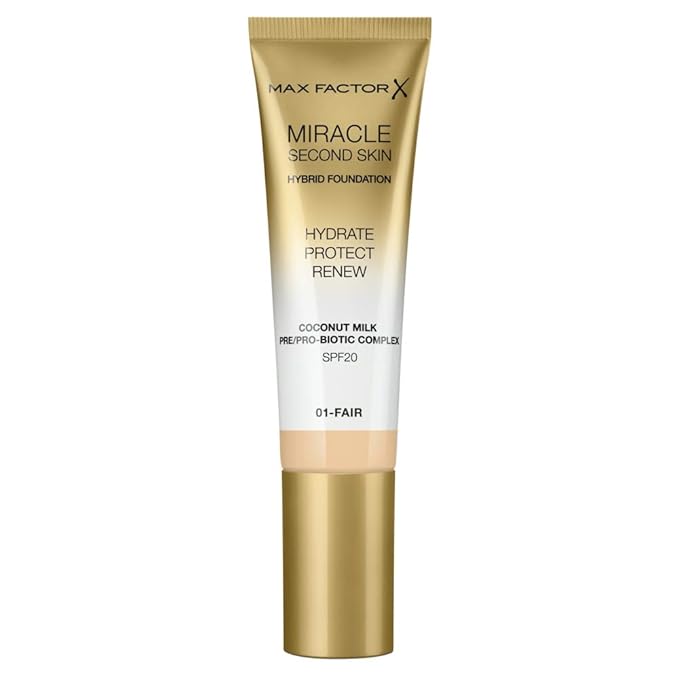 Max Factor Miracle Second Skin Foundation SPF 20-01 Fair Foundation Women 1.01 oz-VivaGrace Women