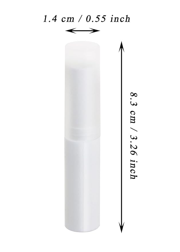 0.14oz Empty Flavored Lip Balm Container Tubes Plastic Homemade Moisturizing Lip Stick with Caps Bulk Fit for Women Adult DIY Making Supplies, 25 Count (White)-VivaGrace Women