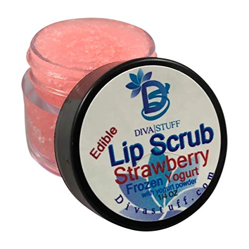 Diva Stuff Ultra Hydrating Lip Scrub for Soft Lips, Gentle Exfoliation, Moisturizer & Conditioner, Strawberry Frozen Yogurt – ¼ oz (Made in the USA)-VivaGrace Women