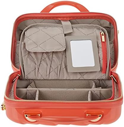 2-in-1 Essential St. Tropez Design Beauty Case - Black/Cream Python, Rose Gold-VivaGrace Women