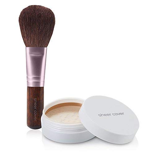 Sheer Cover Perfect Shade - Mineral Foundation Makeup Kit w Free Foundation Brush - Tan Shade - Foundation Powder Makeup and Mineral Makeup, Best Full Coverage Foundation 4 Grams-VivaGrace Women