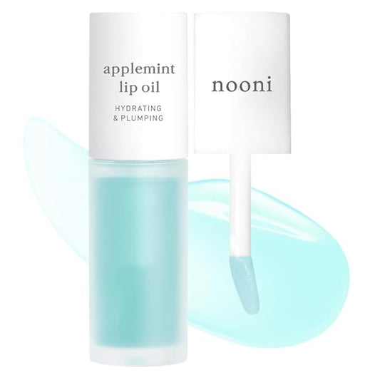 NOONI Korean Lip Oil - Applemint | Long-Lasting, Moisturizing, Plumping, Revitalizing for Dry Lips, Waterproof, No Peel Off, Hydrating, Nourishing Crystal Clear, 0.12 FL Oz-VivaGrace Women