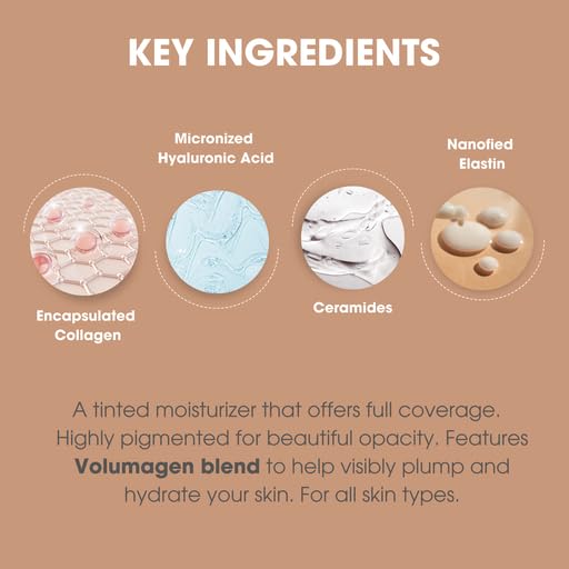 Consult Beaute Volumagen Tinted Moisturizer - Medium-to-Full Coverage - Buildable Coverage -1 fl.oz. - Light shade-VivaGrace Women