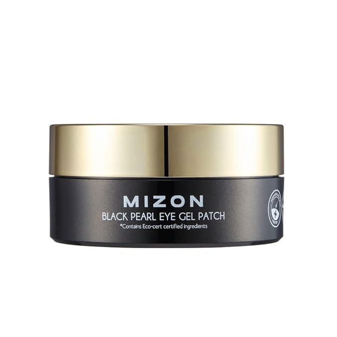 MIZON Pearl Eye Gel Patch Masks, Eye Treatment Mask Reduces Wrinkles and Puffiness, Dark Circles treatment, Hydrogel Eye Patches (Black Pearl)-VivaGrace Women