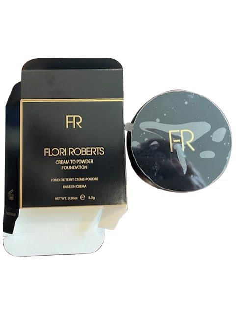 Cream To Powder Foundation by Flori Roberts, Full Coverage for Women of Color or Deeper Skin Tones, Long Lasting Makeup, Matte Finish, Covers Uneven Complexion and Hides Imperfections, 0.30 oz-VivaGrace Women
