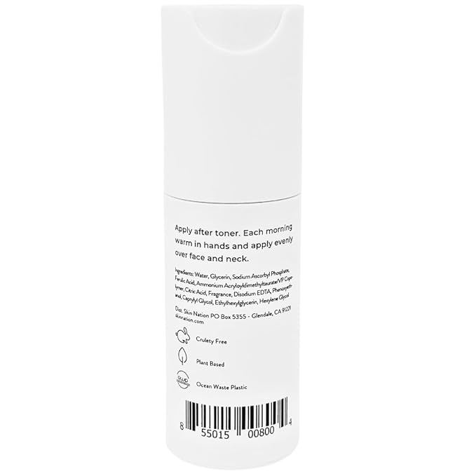 Skin Nation Super Hydrating Vitamin C Face Serum with Ferulic Acid, Aloe Vera, Rosehip Oil, Can Help Smooth Skin Texture and Supports Firmer Skin, for Dry and Sensitive Skin-VivaGrace Women