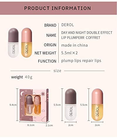 Lip Plumper Set, Day and Night Lip Plumper Gloss/Plumping Lip Balm/Lip Cosmetics Lip Mask for All Day-VivaGrace Women