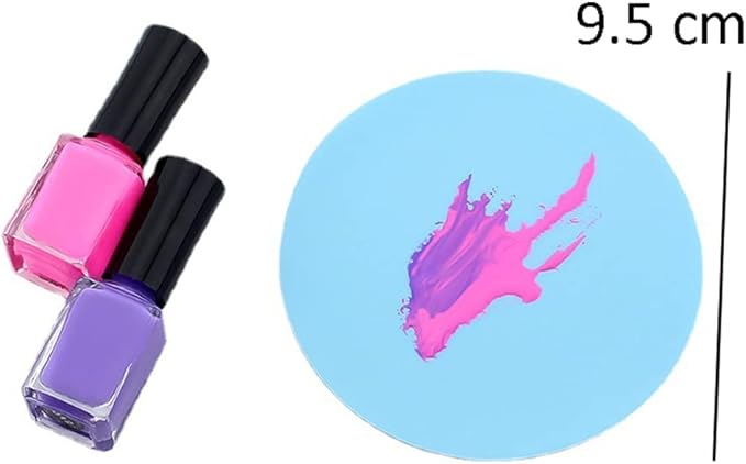 8 Sheets Silicone Round Shape Nail Art Painting Gel Palette Nail Polish Mixing Plate Foundation Lipstick Palette Cosmetic Palette Paint Drawing Color Dish Manicure Nail DIY Tool-VivaGrace Women