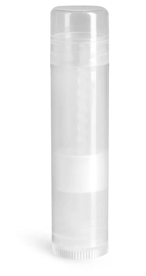 144 Natural Plastic Empty Lip Balm Tubes with Natural Friction Fit Caps by SKS Bottle & Packaging, 0.15 oz tubes - Bulk Lip Balm Containers for DIY Lip Care, Lip Balm Making, and Lip Balm Crafting-VivaGrace Women