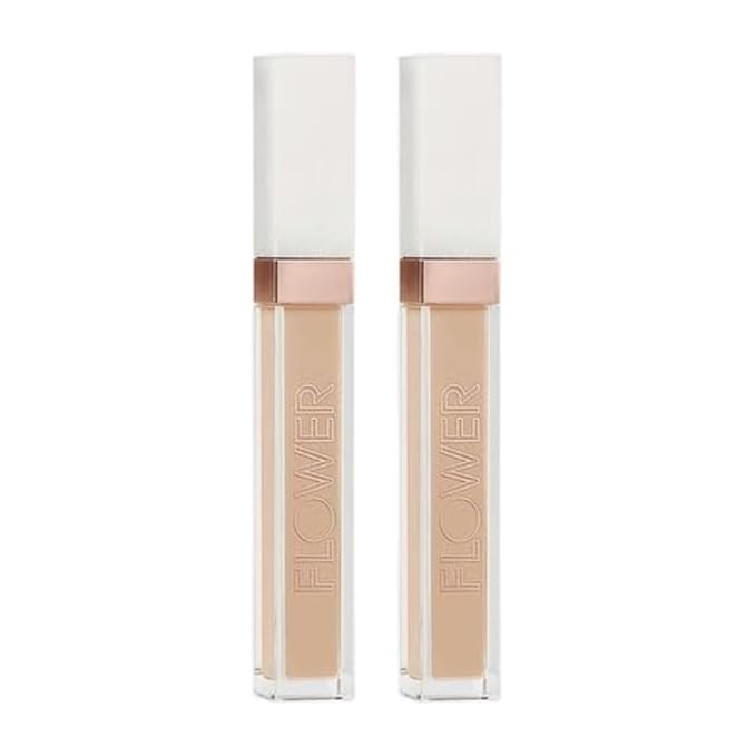 FLOWER Beauty Light Illusion Full Coverage Concealer | Hydrating, Weightless Formula Conceals, Corrects, Covers Dark Circles, Imperfections, Fine Lines and Fatigue | All-Day Wear – Sand (Pack of 2)-VivaGrace Women