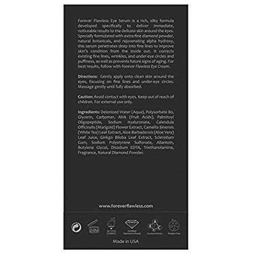 Forever Flawless Diamond Infused Eye Serum. Blue Diamond Eye Serum Formulated to Diminish Puffiness, Bags, Dark Circles, Wrinkles, and Fine-Lines around the Eyes.-VivaGrace Women