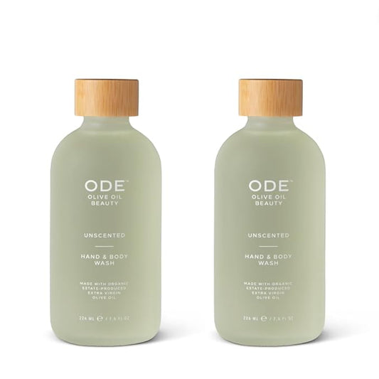 McEvoy Ranch Unscented Hand & Body Wash (2-pack) by ODE Olive Oil Beauty, Organic EVOO, California Made, Nourishing Foaming Wash-VivaGrace Women