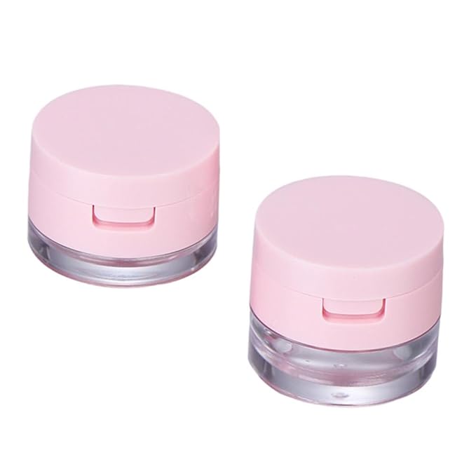 minkissy 2 Sets Powder Box Mini Containers Loose Cosmetic Cases for Traveling Foundation Makeup Powder Women Cosmetic Supply Powder Case Bulk Makeup Pink Flash Body Powder 3g Abs-VivaGrace Women