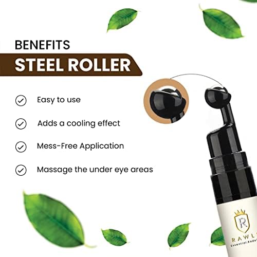 RAWLS 5% Caffeine Eye Serum and Under Eye Roller Cream for Dark Circles and Puffiness, Caffeine Eye Cream with 360° Massage Ball Reduce Wrinkles and Fine Lines-0.5 fl oz-VivaGrace Women