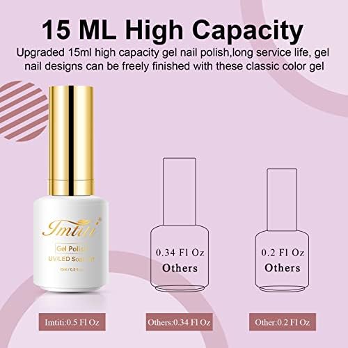 Imtiti Gel Nail Polish, 15ml White Color Soak Off LED Long-Lasting Polish, DIY Art Starter for Manicure Salon, Women and Girls