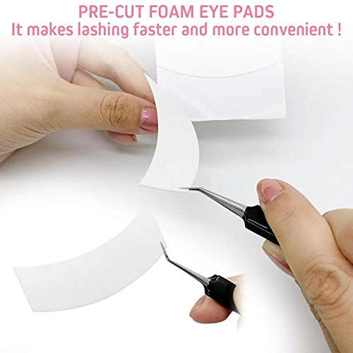 Foam Eye Pads Lash Extensions - Akissos 110 PCS Pre Cut Medical Foam Tape Under Eye Pads Eyelash Extension Supplies Beauty Tools Lint Free Hypoallergenic No Latex Waterproof - 2 Rolls-VivaGrace Women