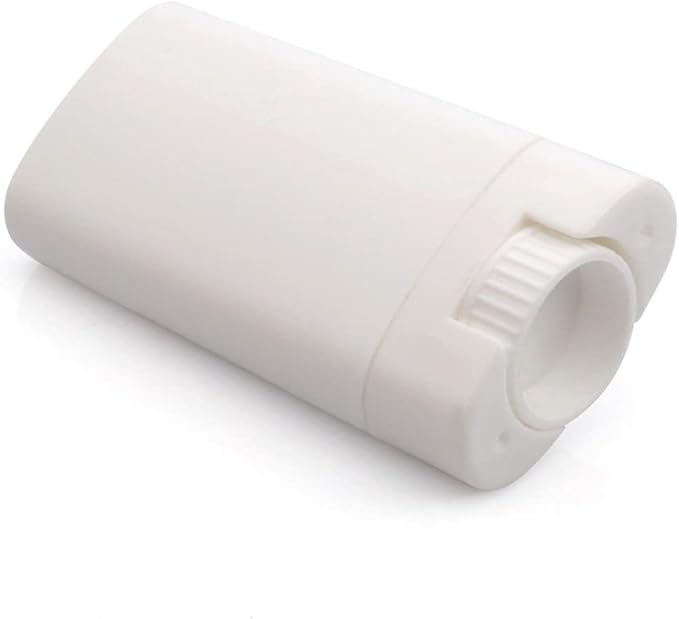 Empty Oval Deodorant Lip Lipstick Balm Tubes Containers Plastic (20-Pack) (15ml, white)-VivaGrace Women
