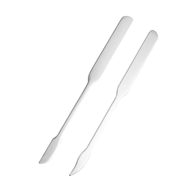 3pcs Cosmetic Mixing Makeup Spatula Nail Art Palette,Spoon Stainless Steel Spatula Face Brush Stirring Embossing Stick Makeup Brushes Cosmetic Tools Nail Polish Mix Stick-VivaGrace Women