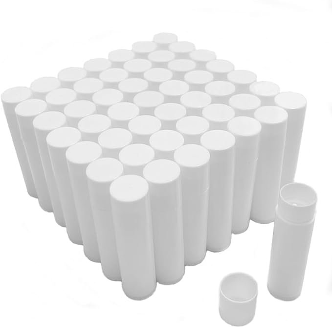 50 Lip Balm Container Kit with Filling Tray and Spatula, Round Tube Refillable Empty Tube 3 Colors, 0.15 oz, BPA Free, for DIY Homemade Lipstick Lipstick (50 translucent kits,)-VivaGrace Women