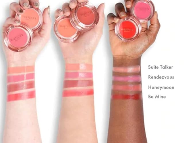 Wander Beauty Double Date Lip & Cheek - Be Mine/Swipe - 4-in-1 Cream Blush & Lip Tint - Blush, Lip Moisturizer, Lip Balm, & Eye Gloss - Multitasking Eye, Cheek, and Lip Makeup With Green Tea - 0.07 oz-VivaGrace Women