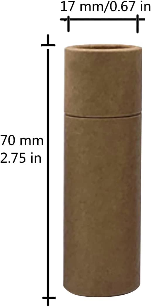 12 Pcs 0.3 Oz Paperboard Lip Balm Tubes 10ml Empty Cardboard Krafts Tubes Lipstick Tube Refillable Lip Gloss Container Solid Perfume Tubes Chapstick Container for DIY Cosmetic Samples Deodorant(Brown)-VivaGrace Women