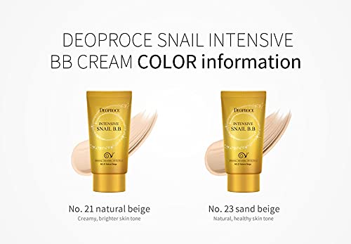 Deoproce Snail Galac Pearl Shining BB Cream SPF50+/PA+++ Skin Tone Correction, Blemish Covering, UVA/UVB Block reduction in appearance of fine lines (#23 Sand Beige)-VivaGrace Women