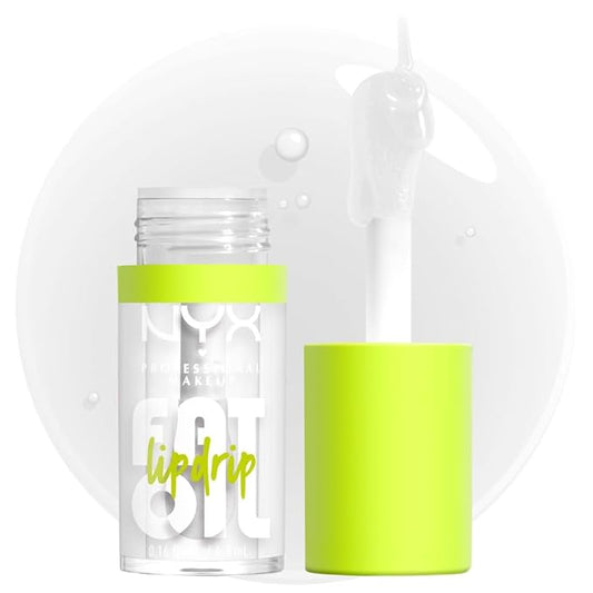NYX PROFESSIONAL MAKEUP Fat Oil Lip Drip, Moisturizing Lip Oil Gloss, Vegan Tinted Formula, Up to 12 HR Hydration - My Main (Clear)-VivaGrace Women