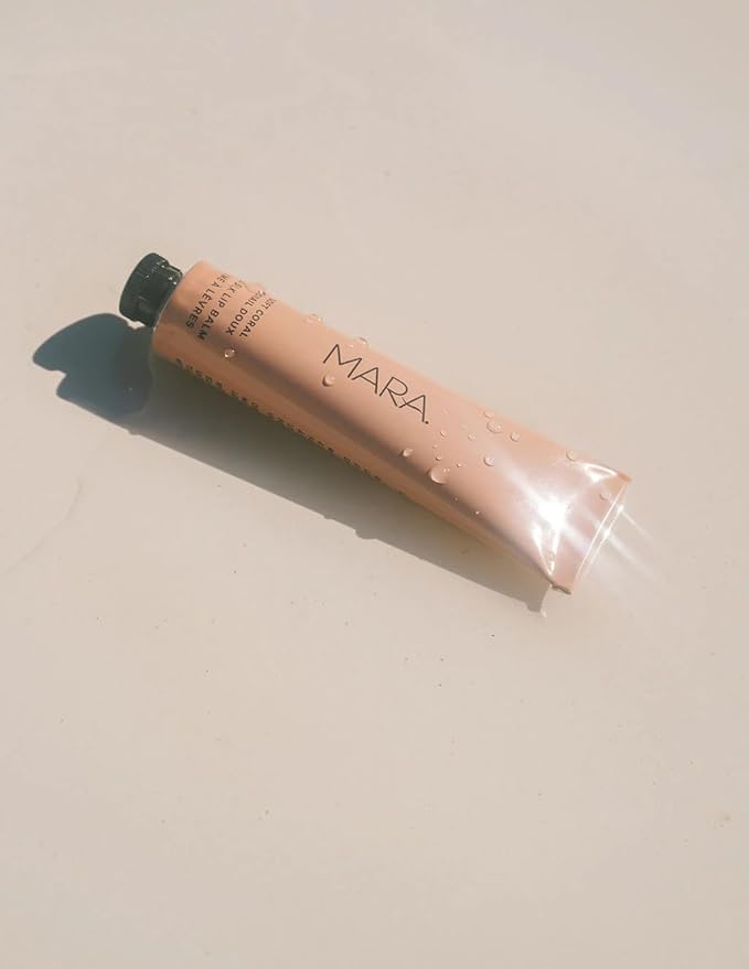 MARA - Natural Sea Silk Lip Balm With Algae + Moringa | Non-Toxic, Plant-Based Skin Care, Hypoallergenic | Moisturize, Plump + Soothe Dry, Chapped Lips (Coral, 0.5 oz | 15 ml)-VivaGrace Women