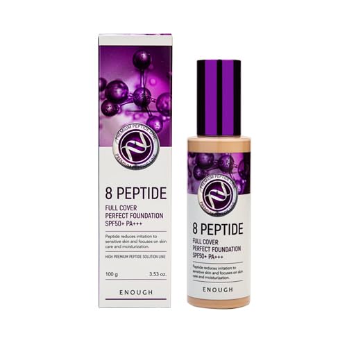 Enough 8 Peptide, Full Cover Perfect Foundation, SPF 50+ PA+++, #13, 3.53 oz (100 g)-VivaGrace Women