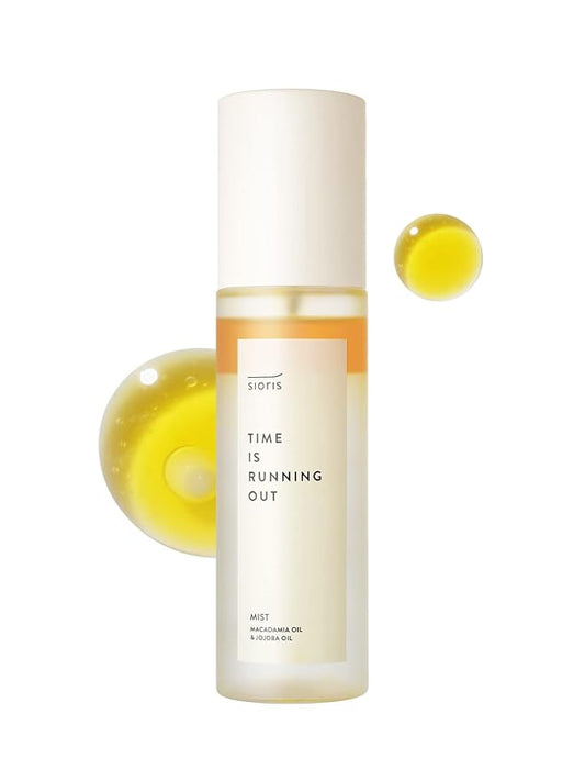 SIORIS Time Is Running Out mist 3.38 Fl oz, Organic and vegan face mist for Sensitive skin, jojoba oil for moisture lock, enriched citrus water rejuvenates, glass veil finish-VivaGrace Women