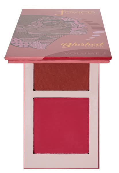 Juvia's Place Blushed Duo Blush Volume3 - Two Tone Pigmented Buildable Pressed Mineral Powder - Rosy Natural Cheeks Matte Fresh Finish for All Skin Color-VivaGrace Women