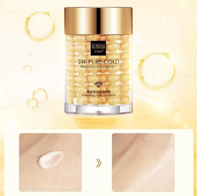 24K Gold Eye Cream For Deep Hydrating, Anti-Aging Gold Eye Cream For Dark Circles And Puffiness,Moisturizing Lightenex Gold Cream Lifting Eye SENANA (1 PACK)-VivaGrace Women