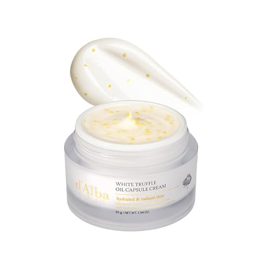 d'alba Piedmont Italian White Truffle Oil Capsule Cream, Glass Skin with Vita-Cera Oil Capsules, Deep Hydration Face Moisturizer (1.94 oz.)-VivaGrace Women